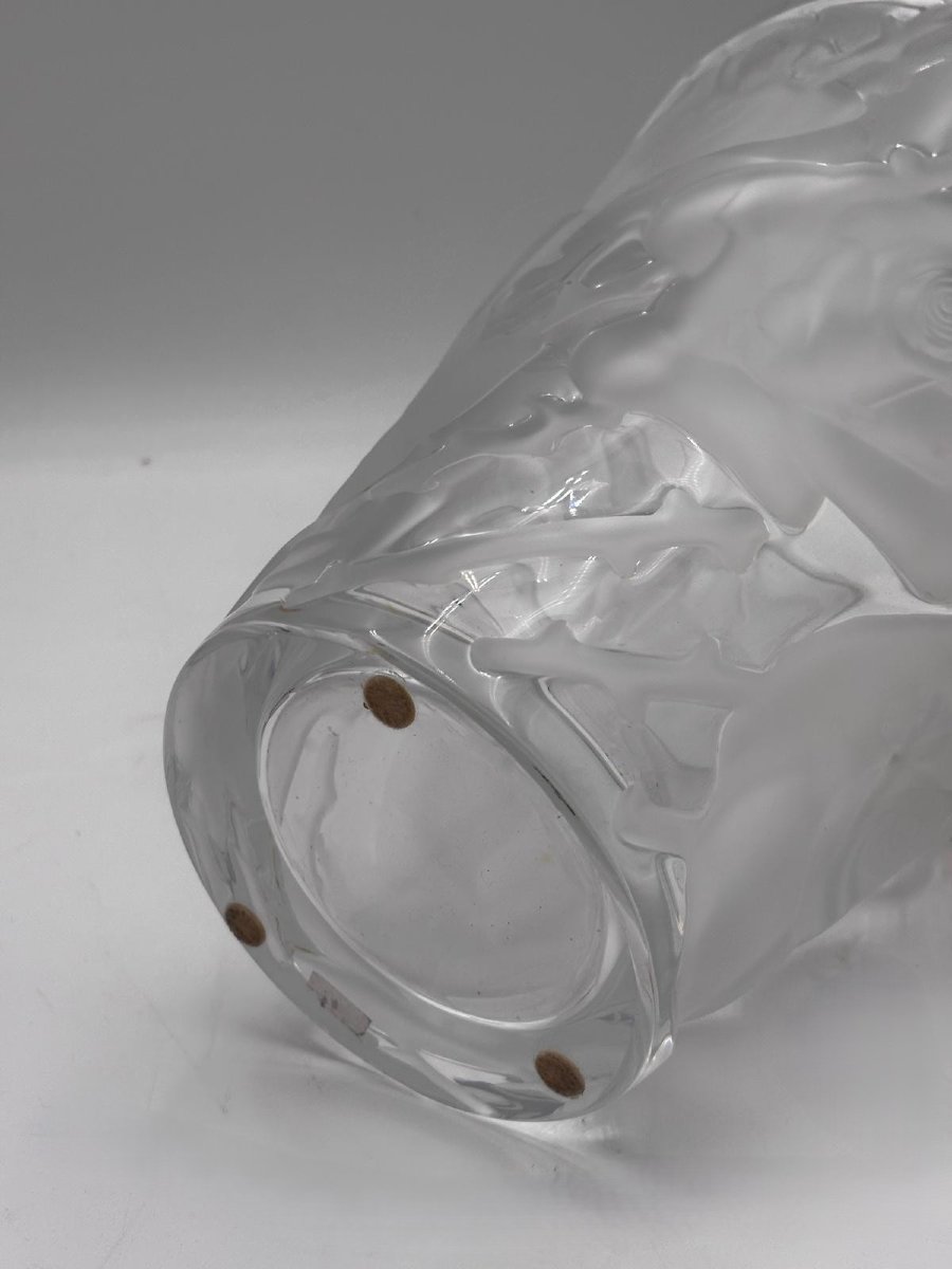 Lalique – “ispahan Rose” Vase In Satin Crystal-photo-1