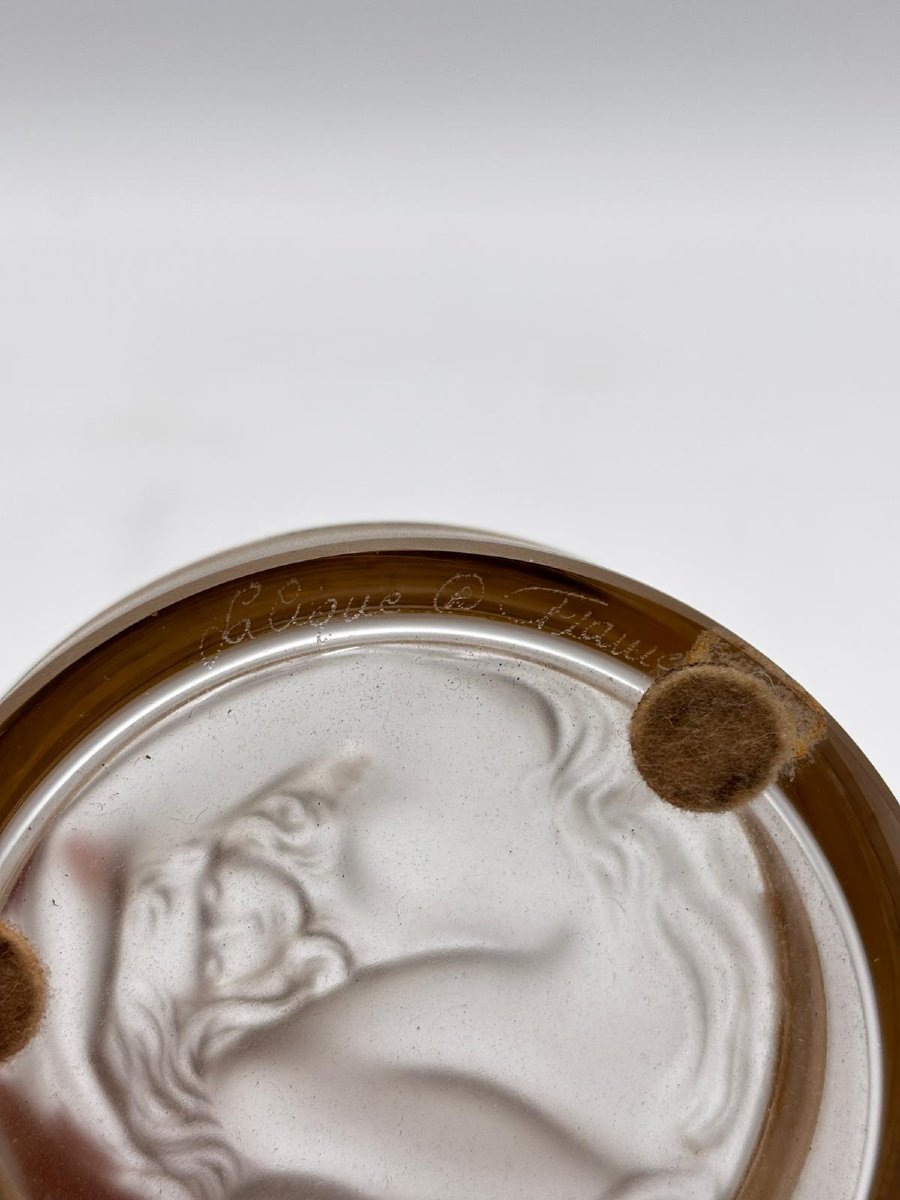 Lalique France Boîte en Cristal Satiné avec Figure Féminine – Art Nouveau-photo-3