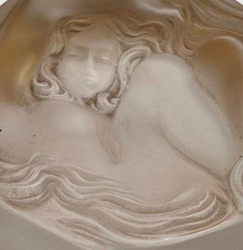 Lalique France Boîte en Cristal Satiné avec Figure Féminine – Art Nouveau-photo-1