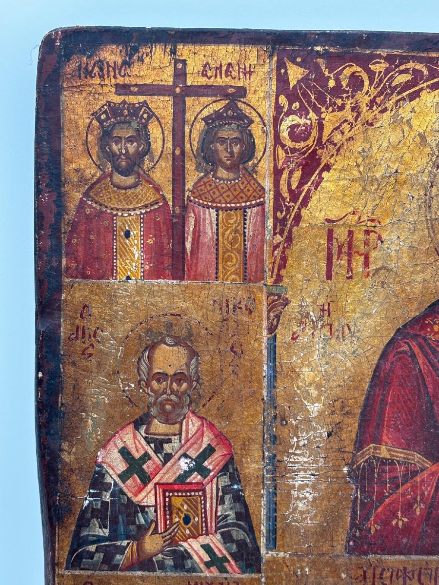 Russian Icon Depicting The Mother Of God And Scenes From The Life Of Christ And The Saints – 19th Century-photo-1