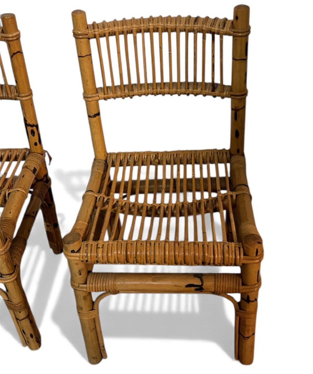 Ensemble de salon en bambou et rotin .Attribué à Franco Albini pour Bonacina, Italie, années 50-photo-4
