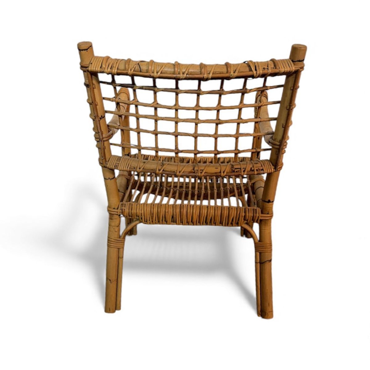 Ensemble de salon en bambou et rotin .Attribué à Franco Albini pour Bonacina, Italie, années 50-photo-1