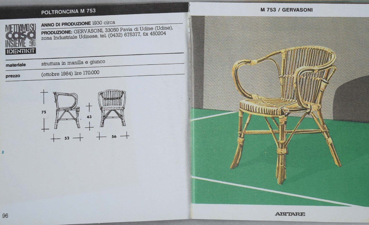 Ensemble de 4 fauteuils de jardin M753 de Gervasoni, Udine, Italie, années 1930-photo-1