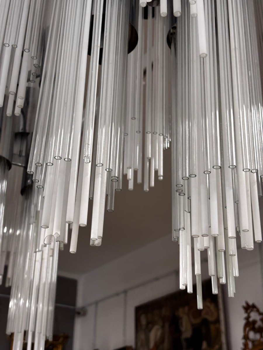 Venini, 12-light Pendant Lamp, Made In Murano, Italy, 1970-photo-1