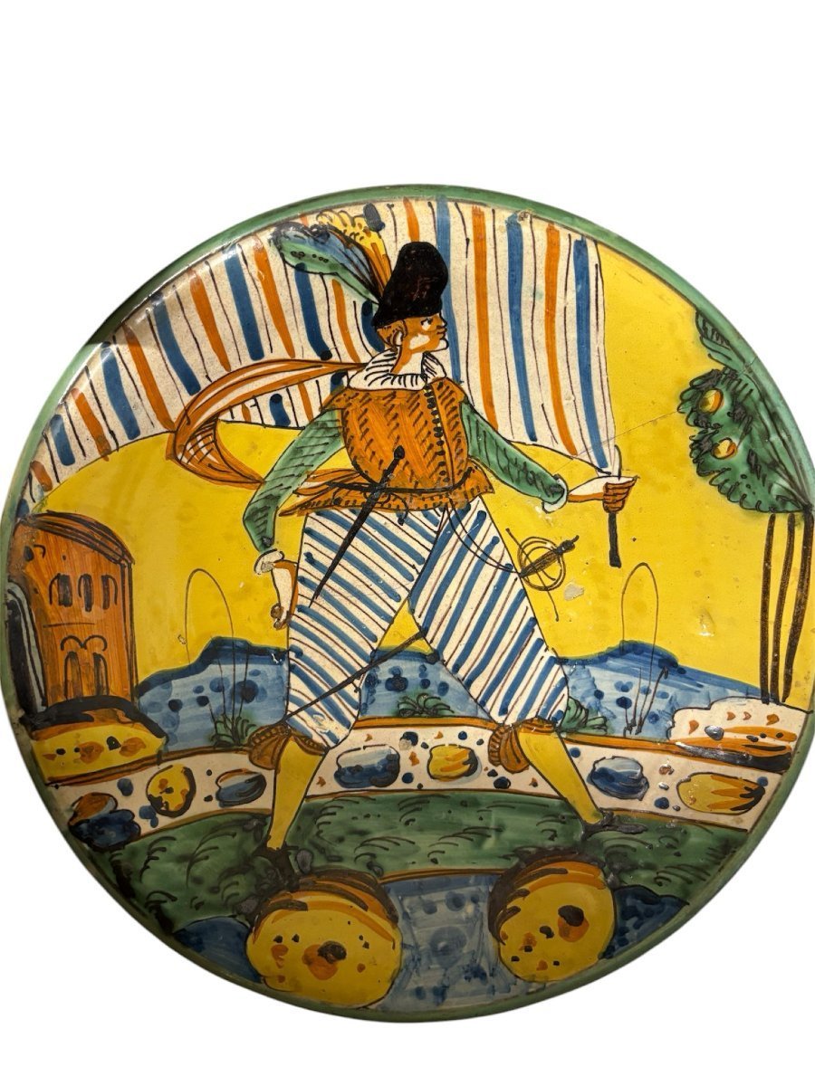 Large Italian Majolica Plate From Montelupo, 17th Century (circa 1620–1640)-photo-2