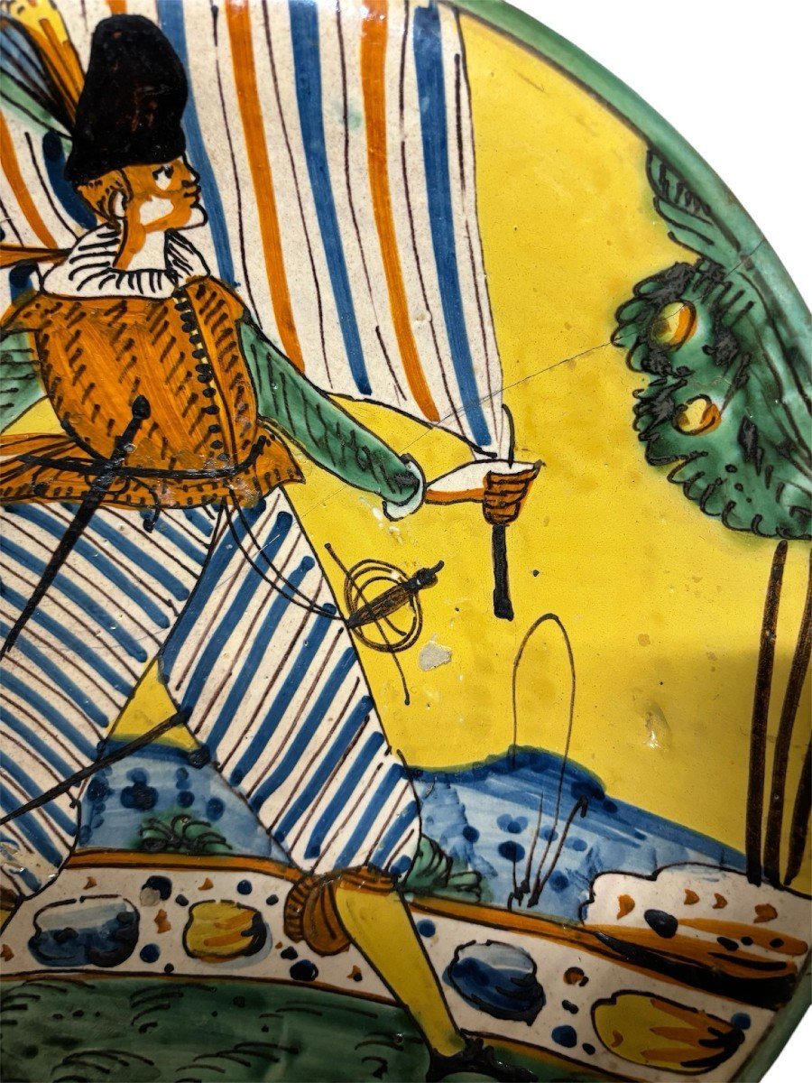 Large Italian Majolica Plate From Montelupo, 17th Century (circa 1620–1640)-photo-3