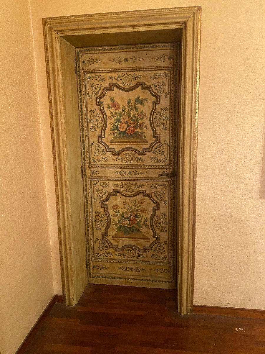  Pair Of Painted Louis XV-style Doors, Sicily-photo-4