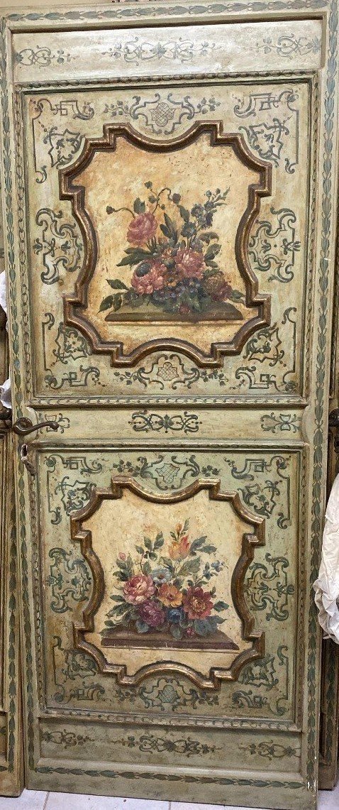  Pair Of Painted Louis XV-style Doors, Sicily-photo-1