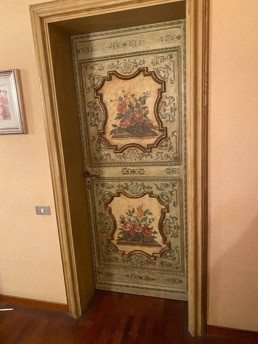  Pair Of Painted Louis XV-style Doors, Sicily-photo-2