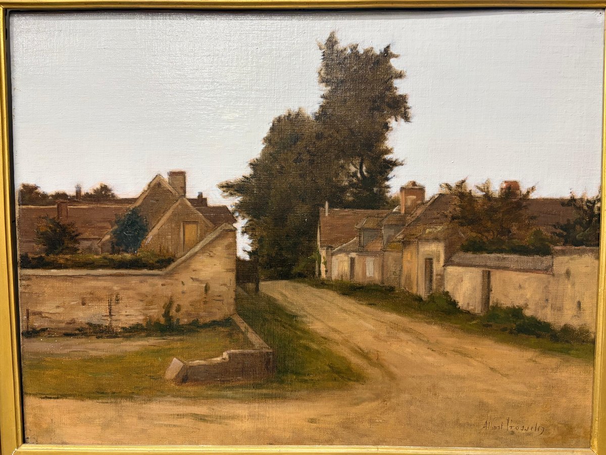 Albert Trotteyn (1868–1941) – “village Road” – French Rural Landscape, Oil On Canvas-photo-2