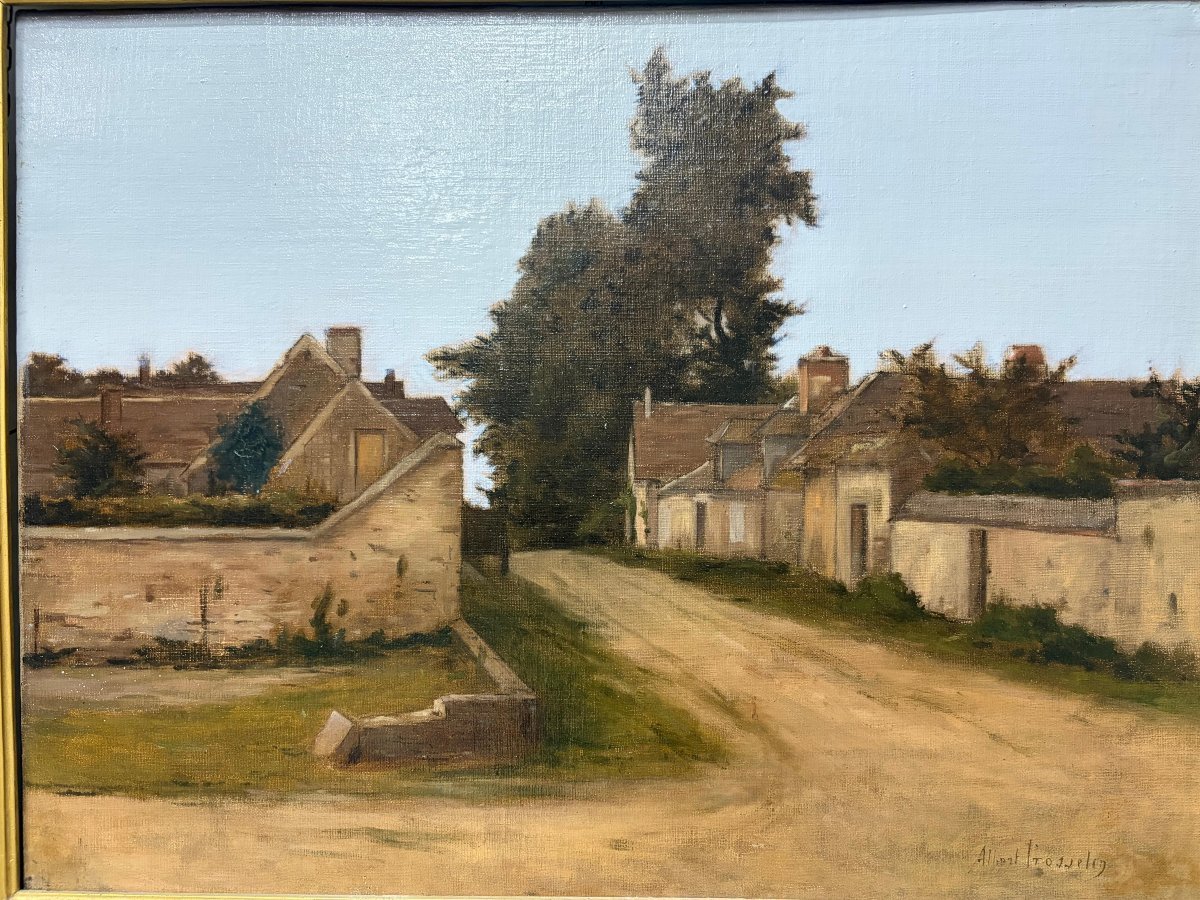 Albert Trotteyn (1868–1941) – “village Road” – French Rural Landscape, Oil On Canvas-photo-3