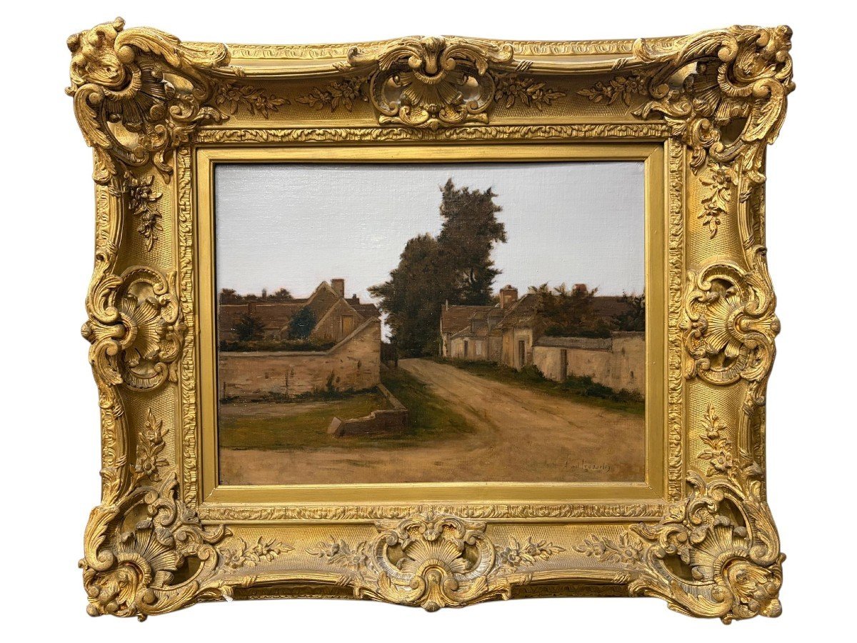 Albert Trotteyn (1868–1941) – “village Road” – French Rural Landscape, Oil On Canvas