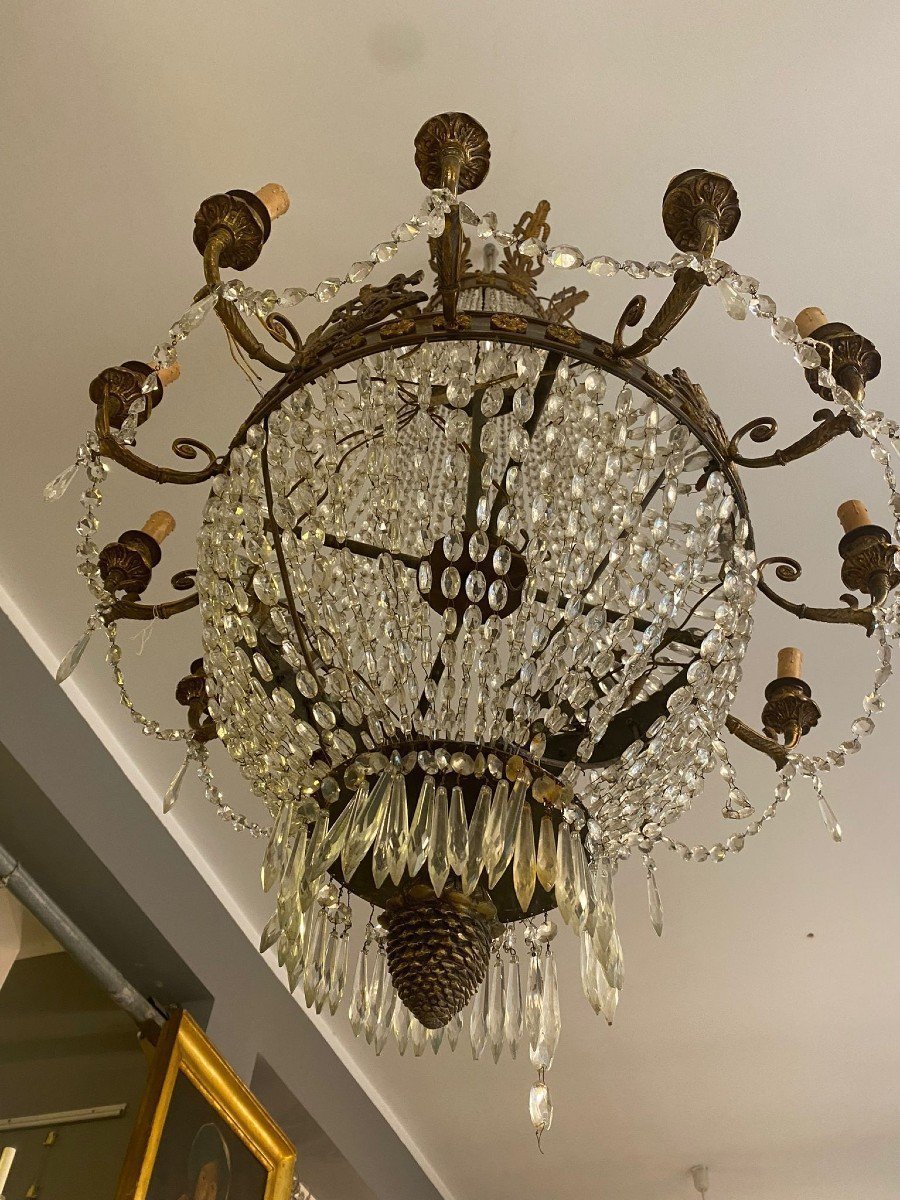 Large Bronze Hot-air Balloon Chandelier -photo-2