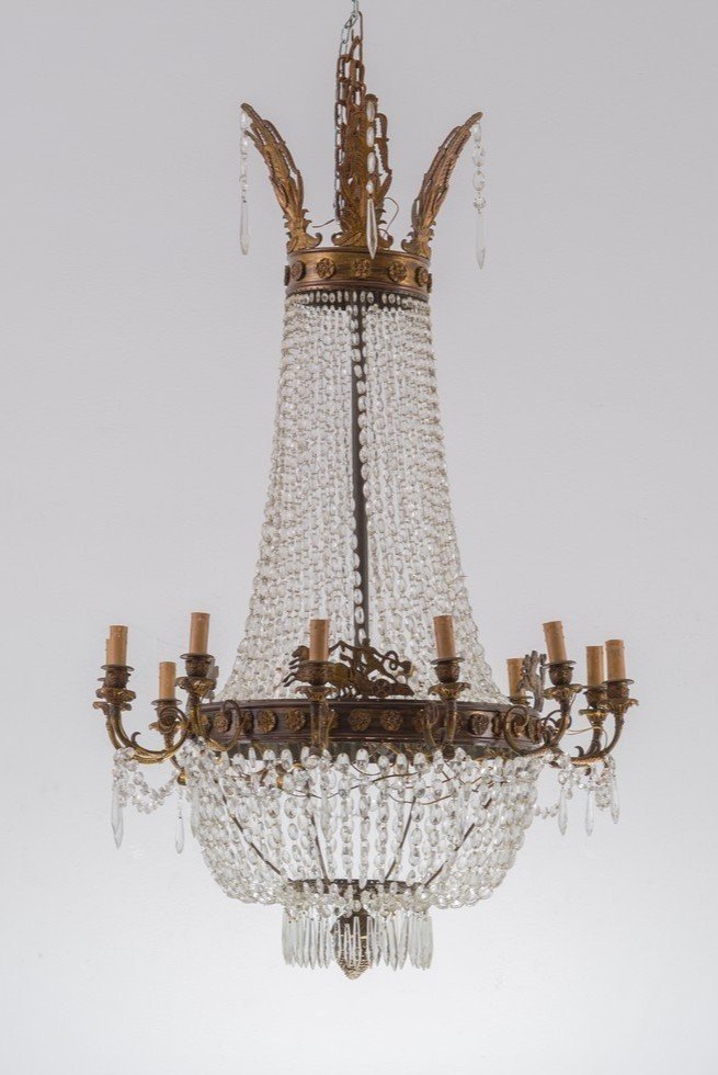Large Bronze Hot-air Balloon Chandelier 