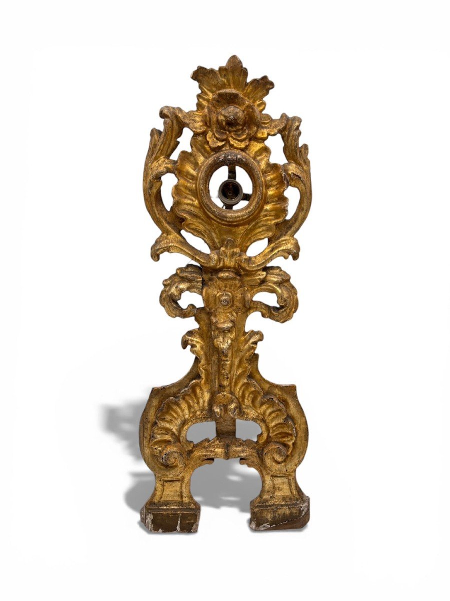 Pair Of 18th-century Carved And Gilded Wooden Reliquaries-photo-2