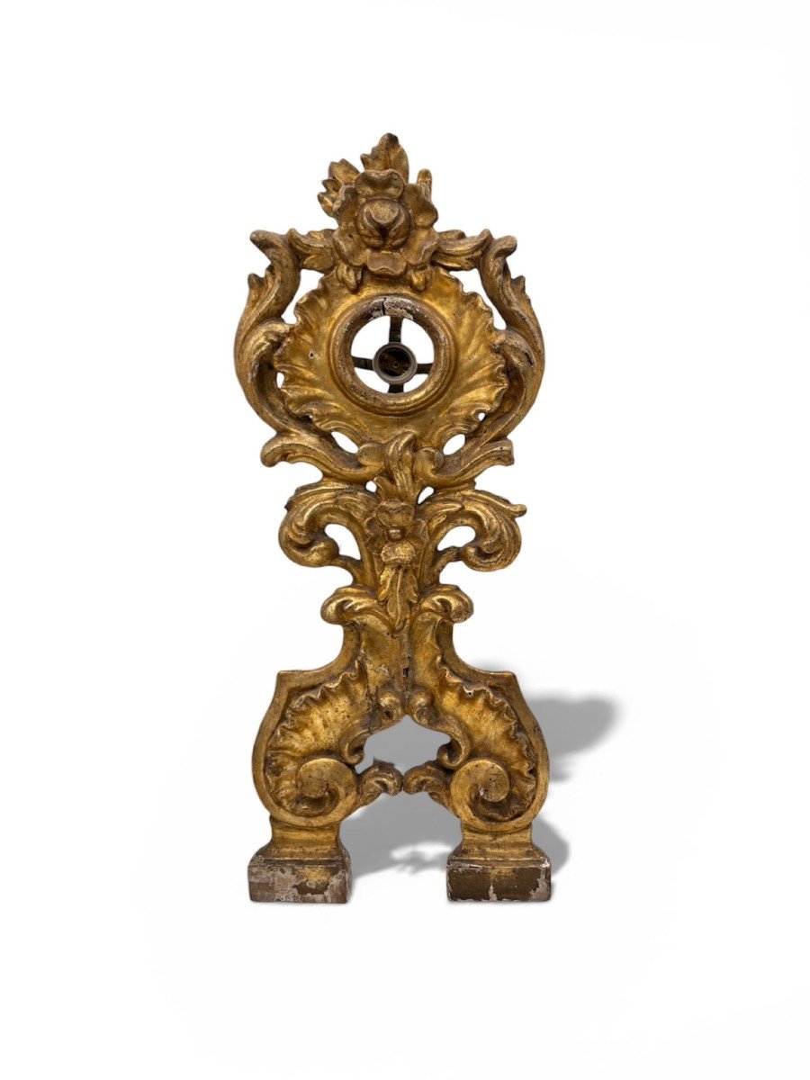 Pair Of 18th-century Carved And Gilded Wooden Reliquaries-photo-2