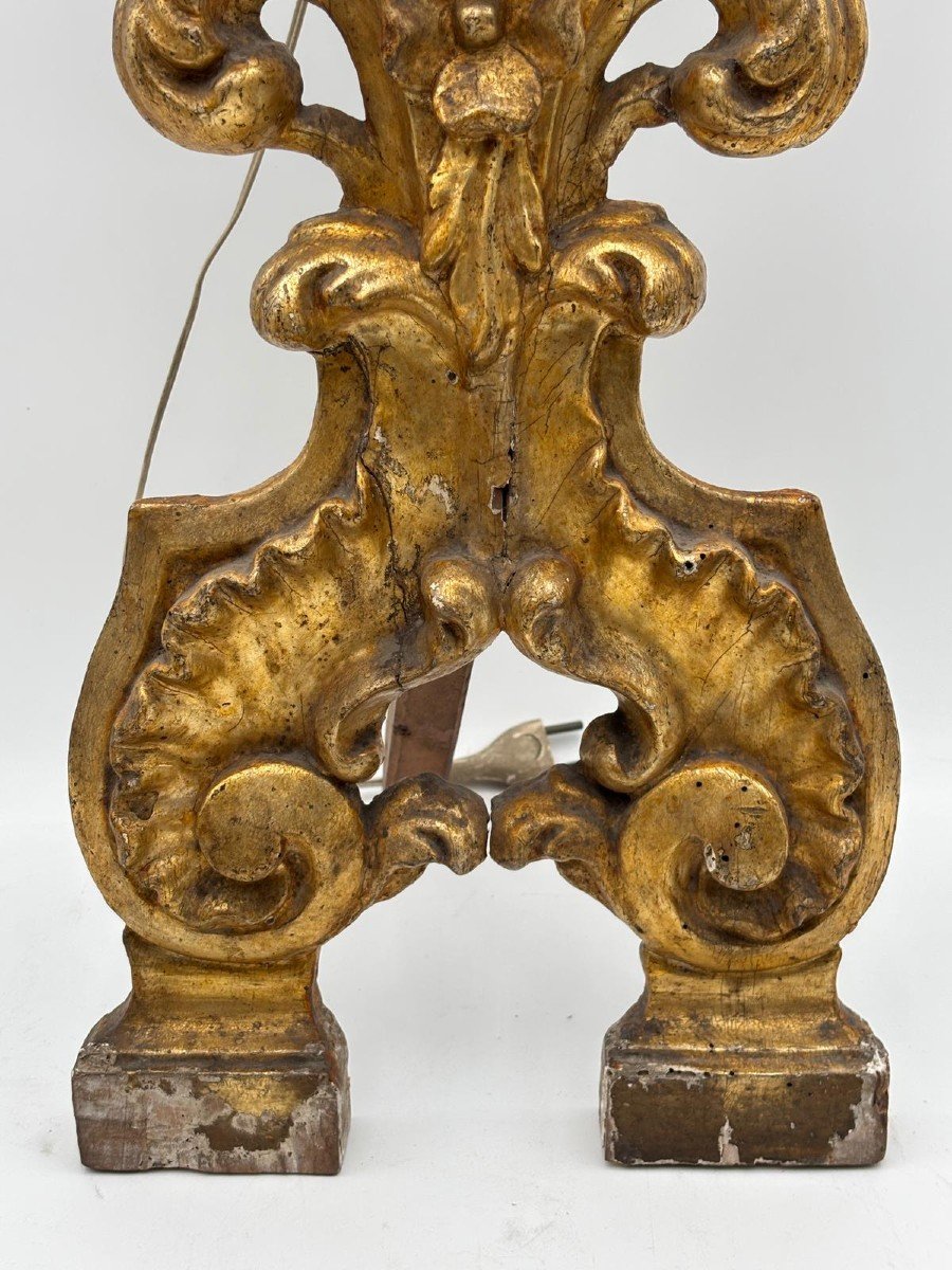 Pair Of 18th-century Carved And Gilded Wooden Reliquaries-photo-3