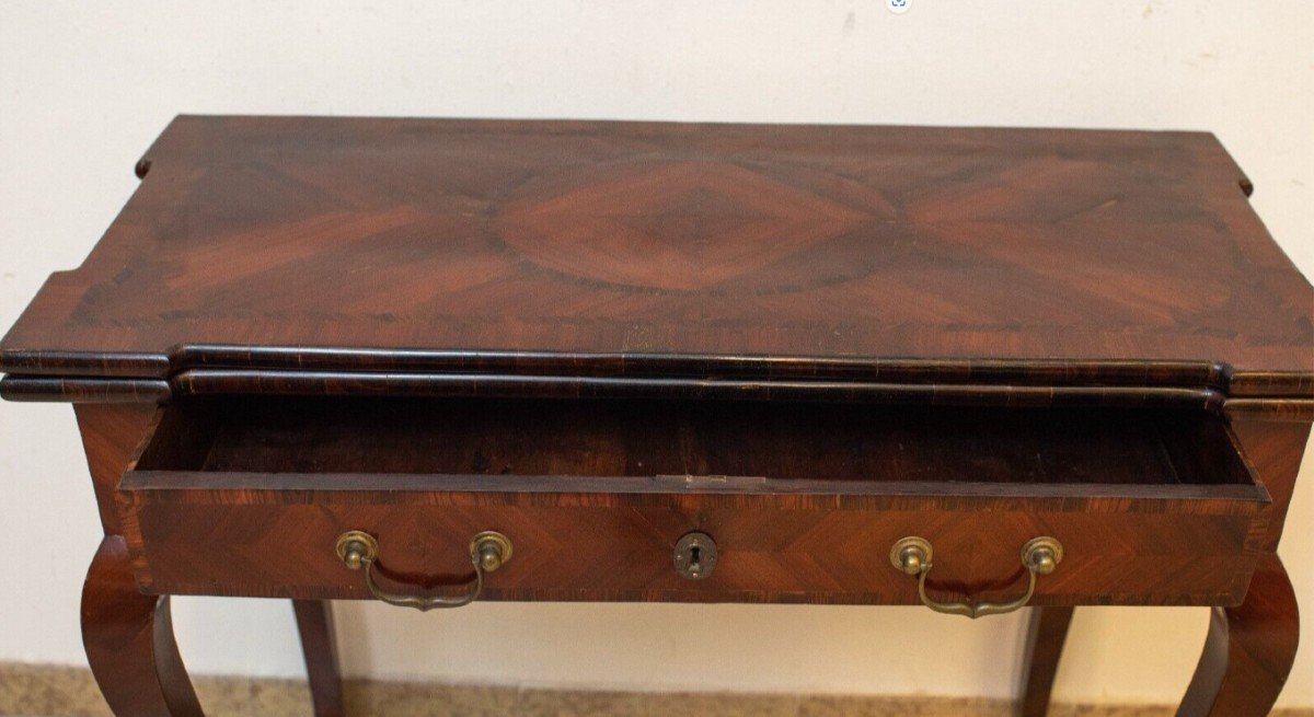 Table De Jeu Plaquée ébène Pourpre, Sicile XVIIIe Siècle-photo-2