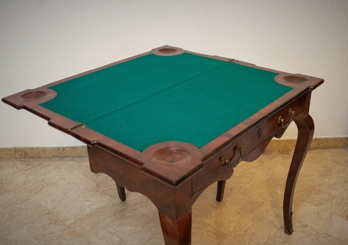 Table De Jeu Plaquée ébène Pourpre, Sicile XVIIIe Siècle-photo-3