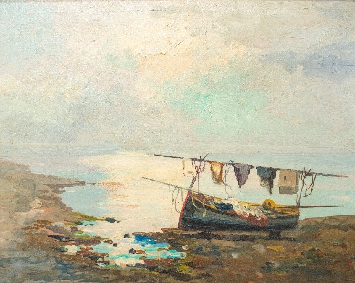 Oil On Panel  "marina"-photo-2