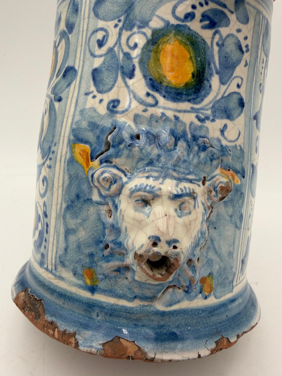 Caltagirone Majolica Hand-washing Fountain For A Sacristy – 17th Century-photo-2