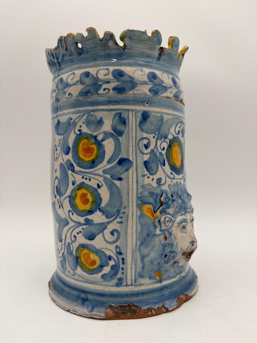 Caltagirone Majolica Hand-washing Fountain For A Sacristy – 17th Century-photo-3