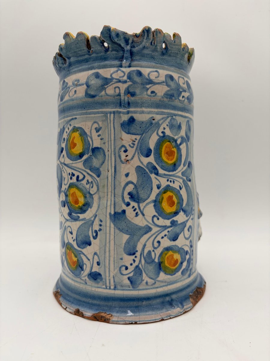 Caltagirone Majolica Hand-washing Fountain For A Sacristy – 17th Century-photo-4