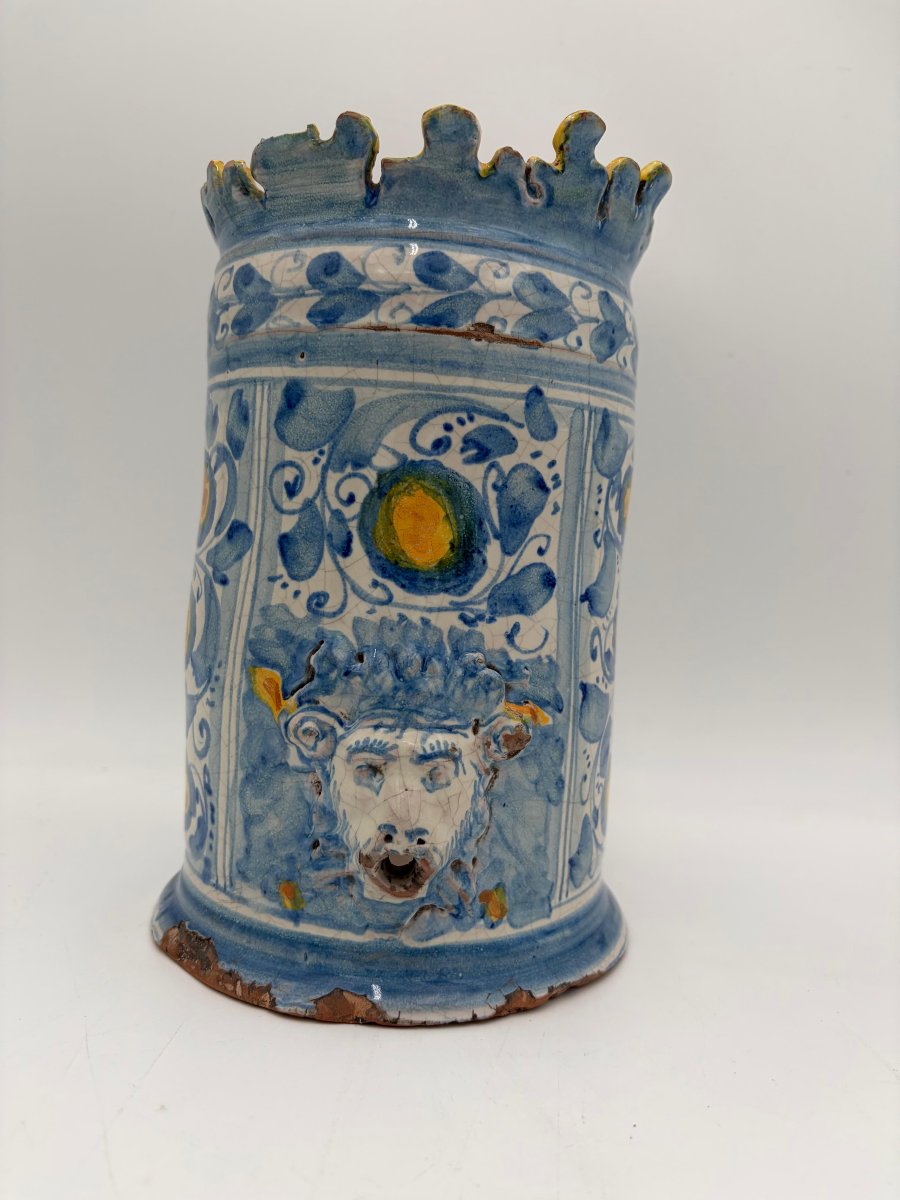 Caltagirone Majolica Hand-washing Fountain For A Sacristy – 17th Century-photo-2