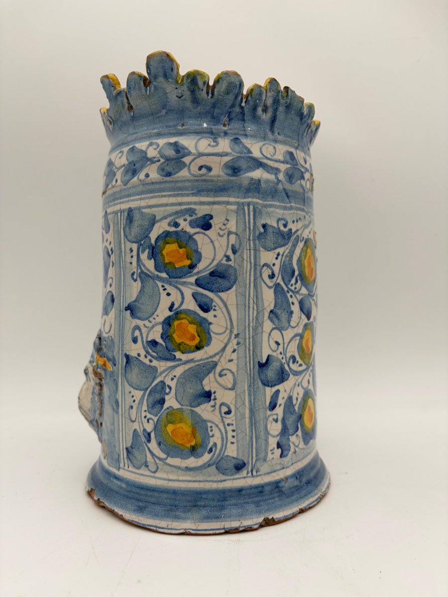Caltagirone Majolica Hand-washing Fountain For A Sacristy – 17th Century-photo-3