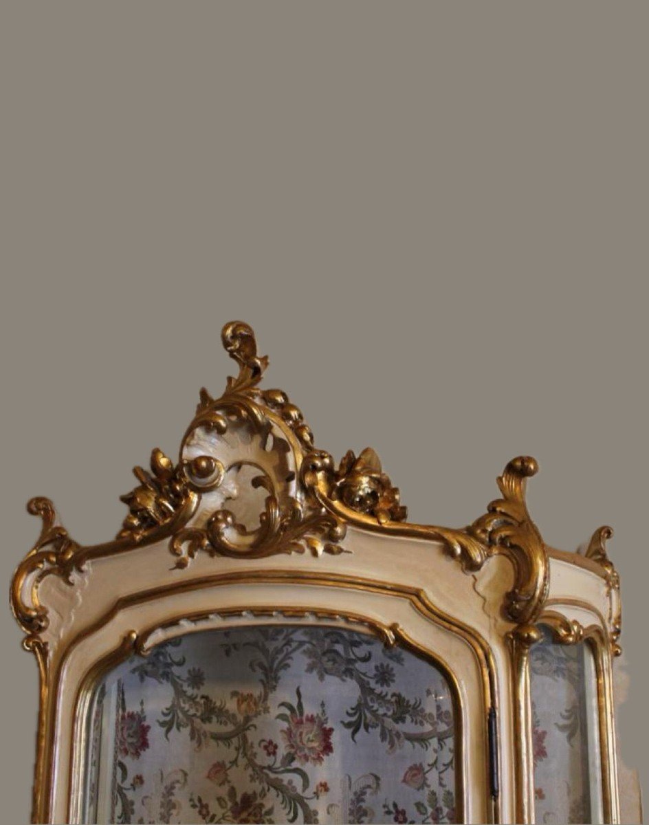 Large Louis XV Living Room Set In Lacquer And Gold, 14-piece Set-photo-5