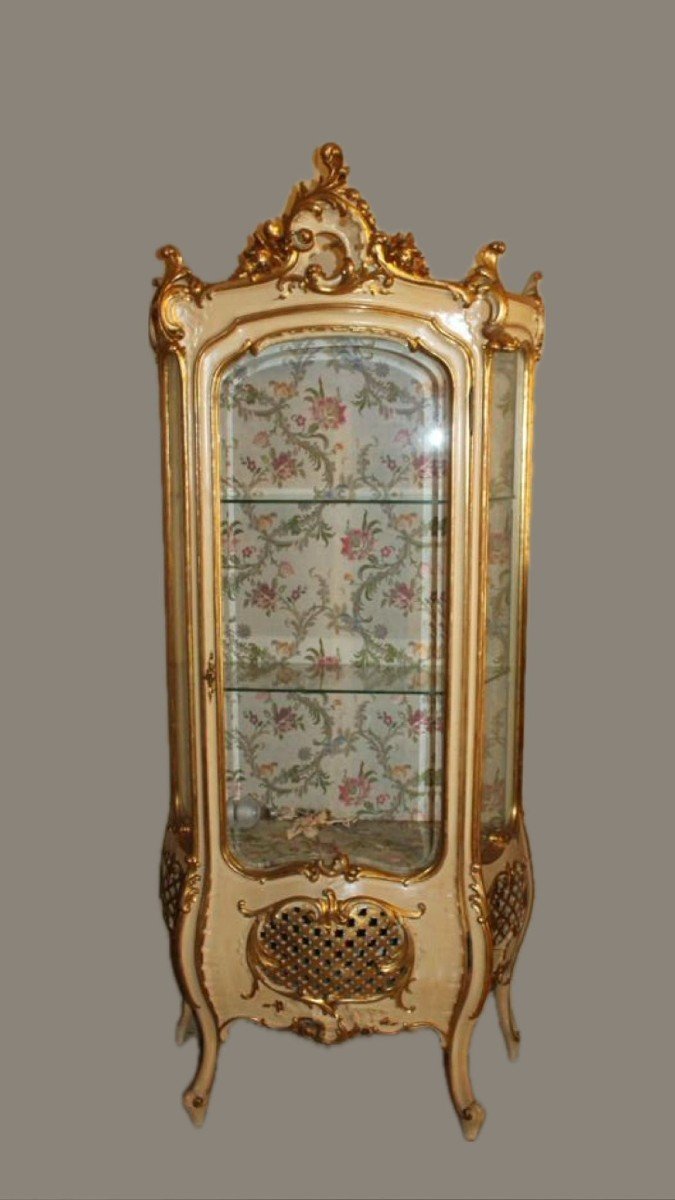 Large Louis XV Living Room Set In Lacquer And Gold, 14-piece Set-photo-6