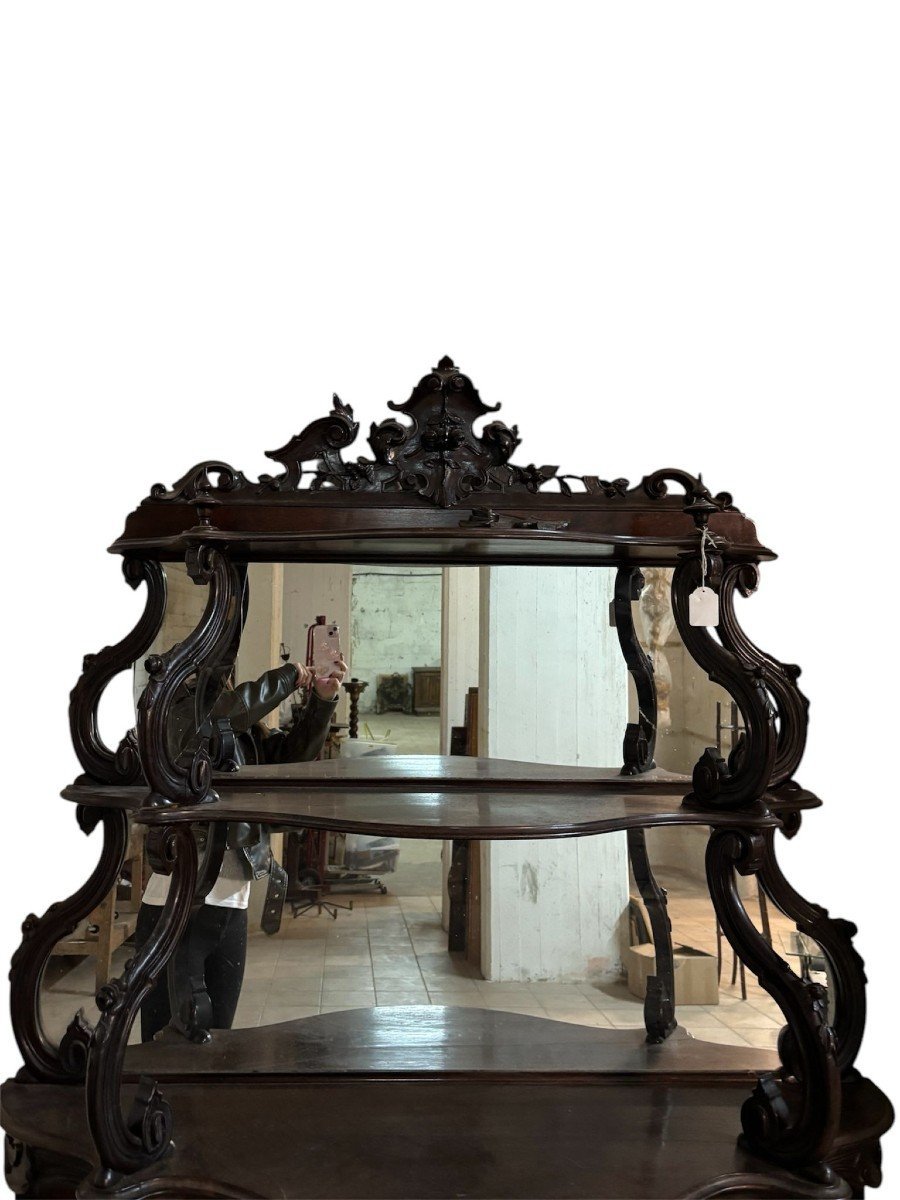 Console En Palissandre Avec Miroirs.-photo-2