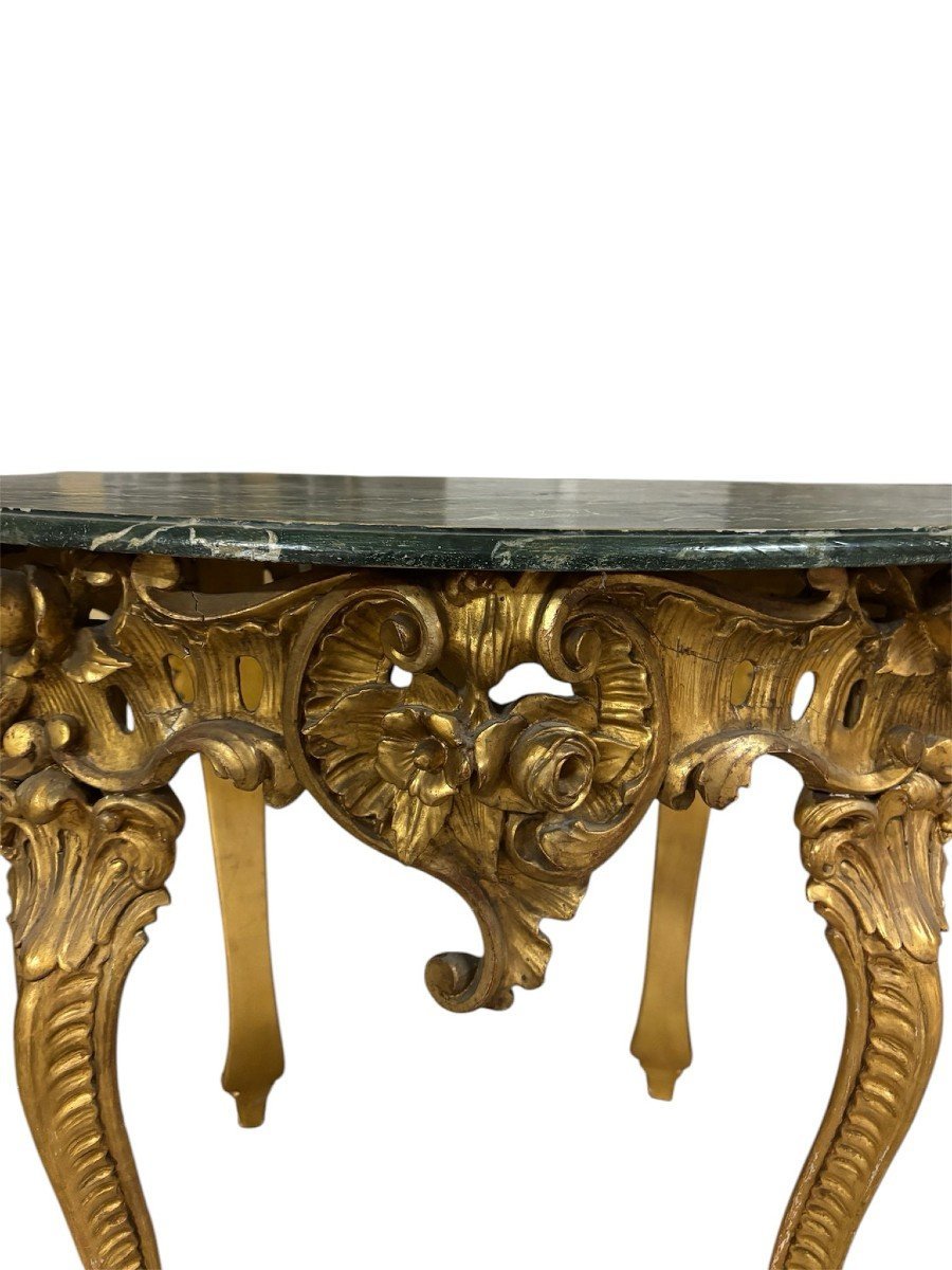 Table basse de style Louis XV en or pur-photo-4
