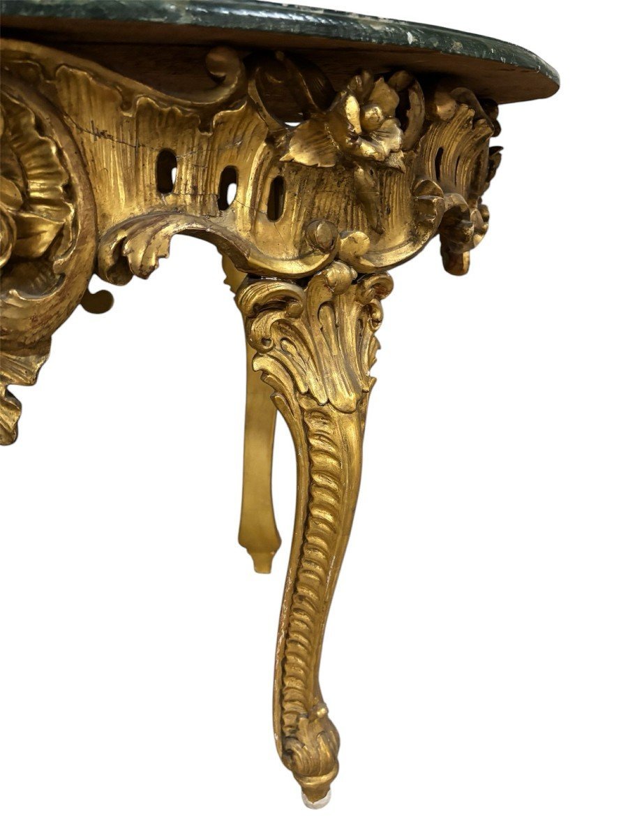 Table basse de style Louis XV en or pur-photo-2