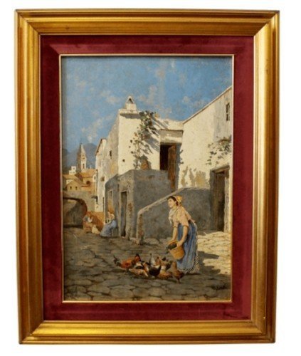 Carlo Amati (1776-1852) Scène De La Vie Populaire.