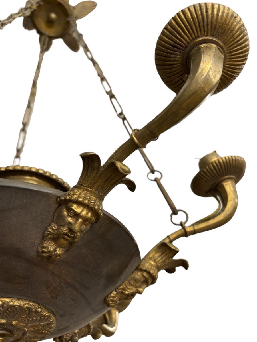 Lampadaire En Bronze, Style Impero.-photo-3