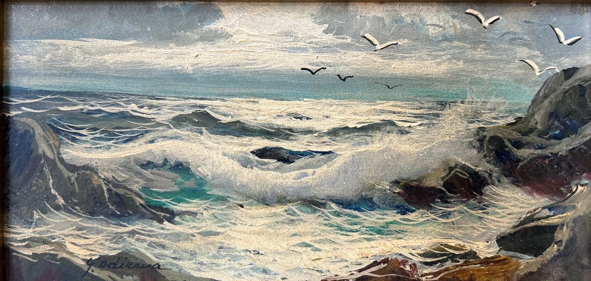 Guido Odierna (capri 1913–capri 1991), Seascape.-photo-2