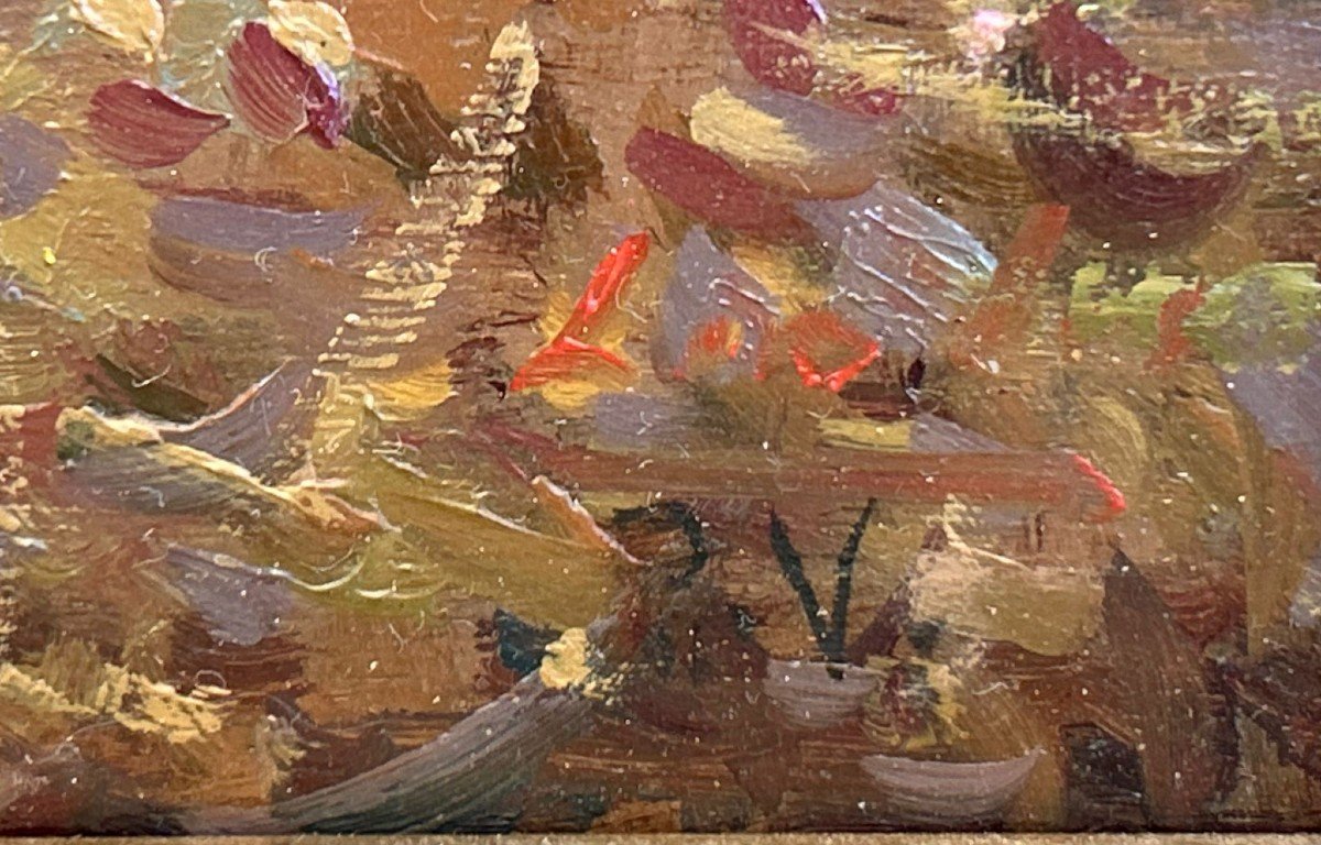 Portrait de femme, huile sur panneau, XXe siècle.-photo-4