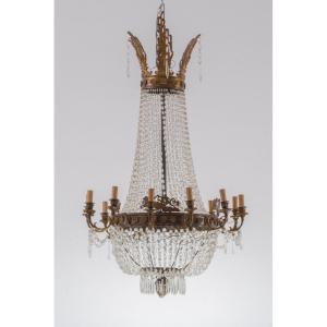 Large Bronze Balloon Chandelier.