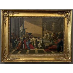 Antonio Fedi  1771 - 1843, Firenze     Huile sur toile représentant la mort de César