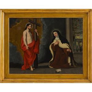 "the Miracle Of Saint Teresa" Oil On Canvas.