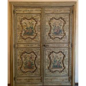 Pair Of Painted Doors In Louis XV Style, Sicily