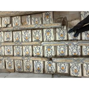 Plafond en bois peint ancien