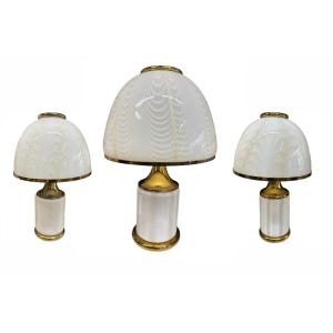 Triptych Of Table Lights By Fabbian Illuminazione