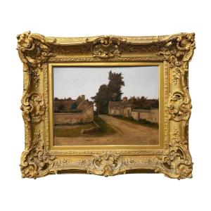 Albert Trotteyn (1868–1941) – “village Street” – French Rural Landscape, Oil On Canvas