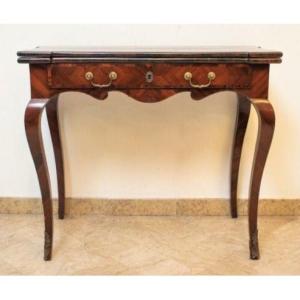 Small Gaming Table With A Purple Ebony Veneer, Sicily, 18th Century