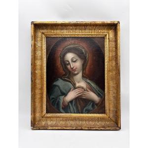 Vierge en prière, école sicilienne, XVIIIe siècle.