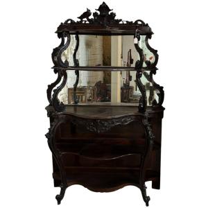 Console En Palissandre Avec Miroirs.