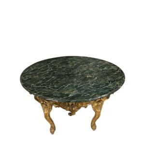 Table basse de style Louis XV en or pur
