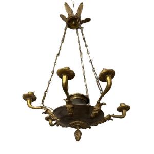 Lampadaire En Bronze, Style Impero.
